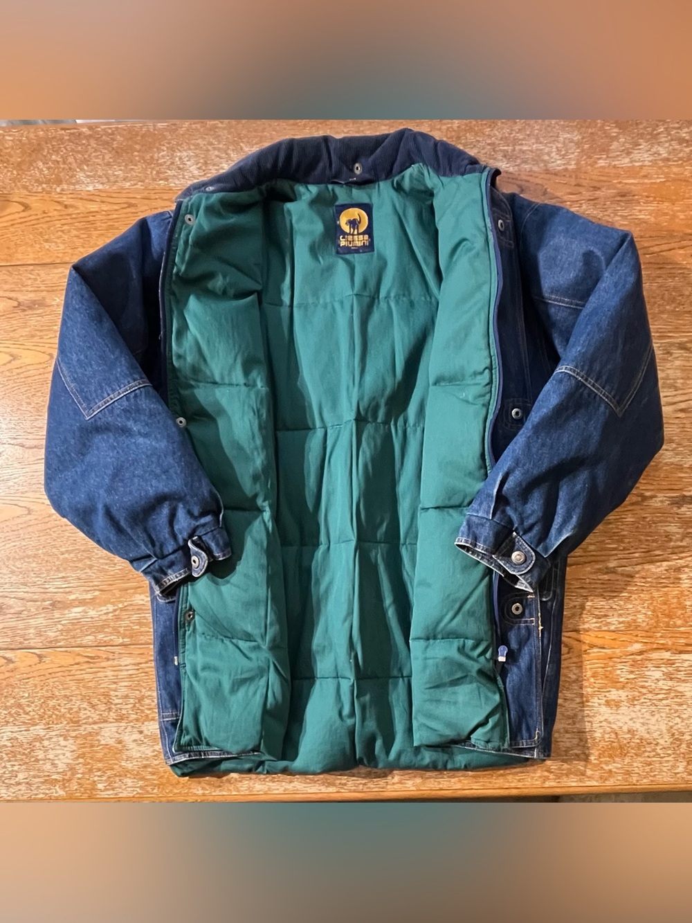 Vintage 90s Ciesse Piumini Denim Down Puffer Full Zip Jacket Men's Size Medium
